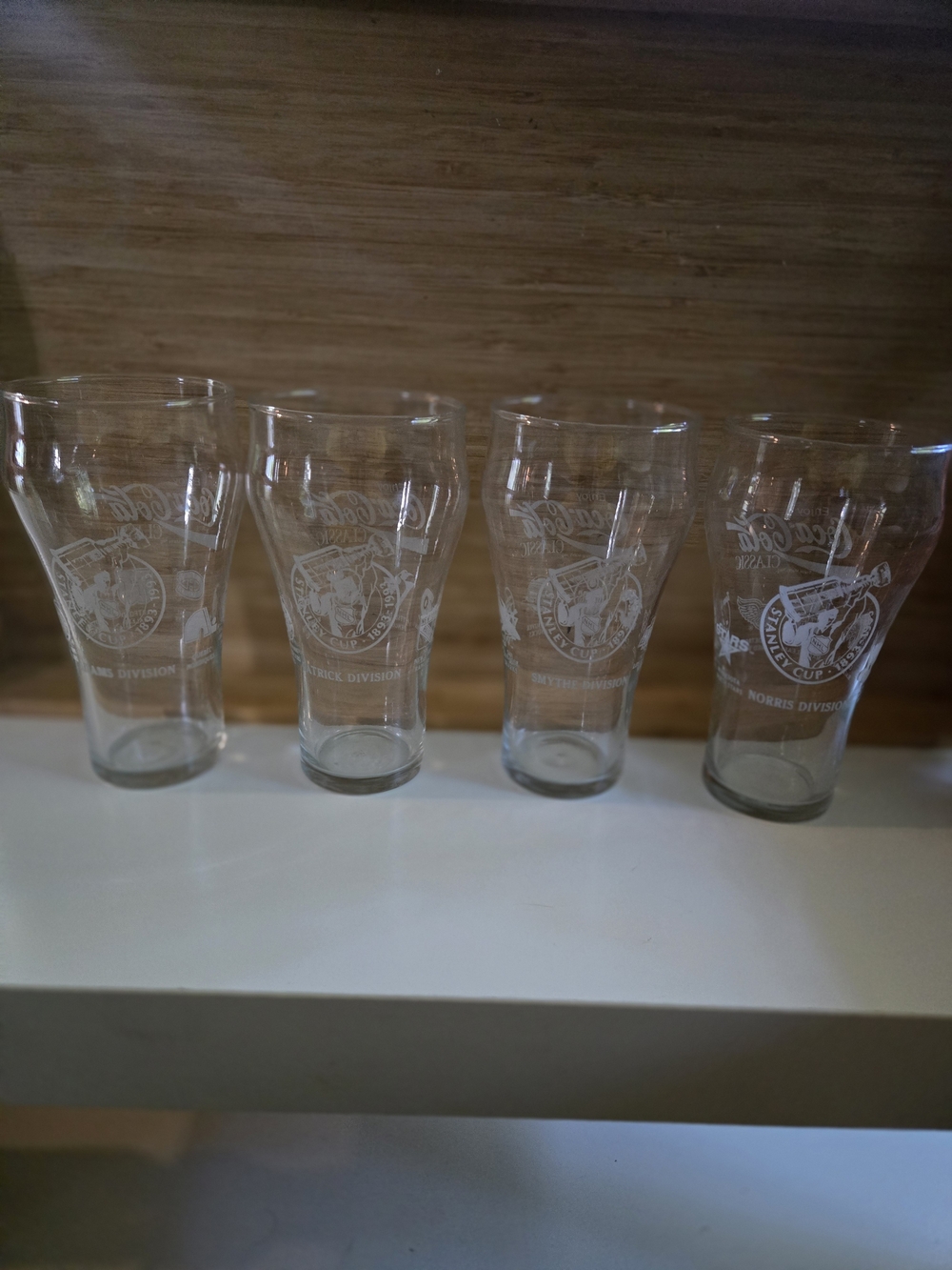 Vintage 1993 Coca Cola NHL Stanley Cup Glasses Complete Set 4 Divisions Libbey